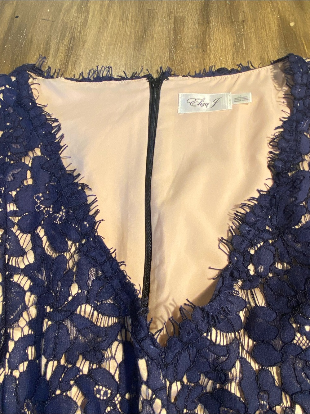 Eliza J Navy Blue Lace Dress Size 14 NWT - Picture 5 of 15